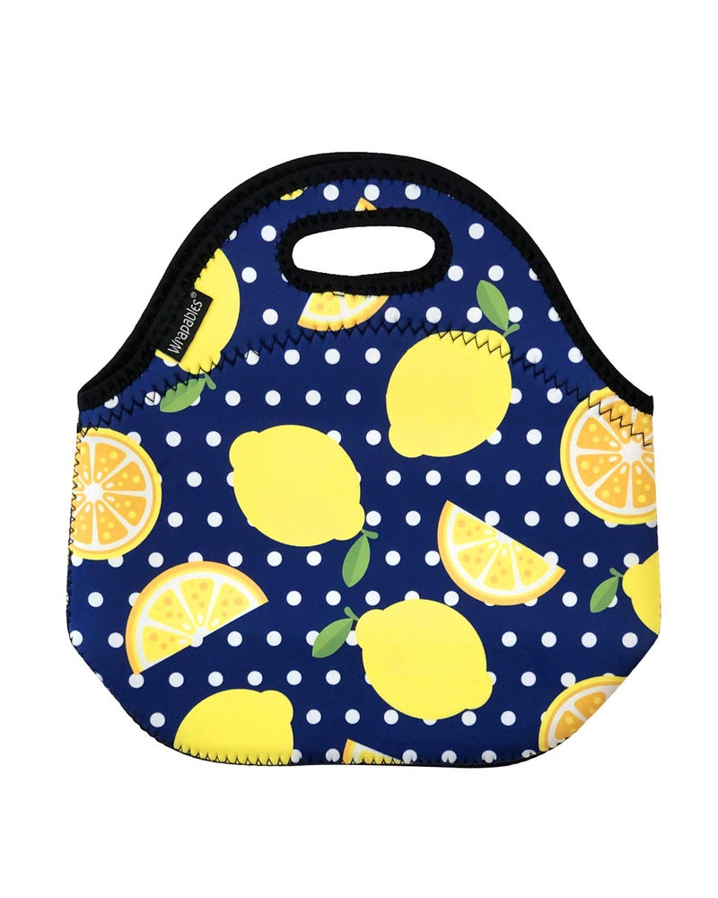 WrapablesÂ® Insulated Neoprene Lunch Bag, Lemons - Image 3